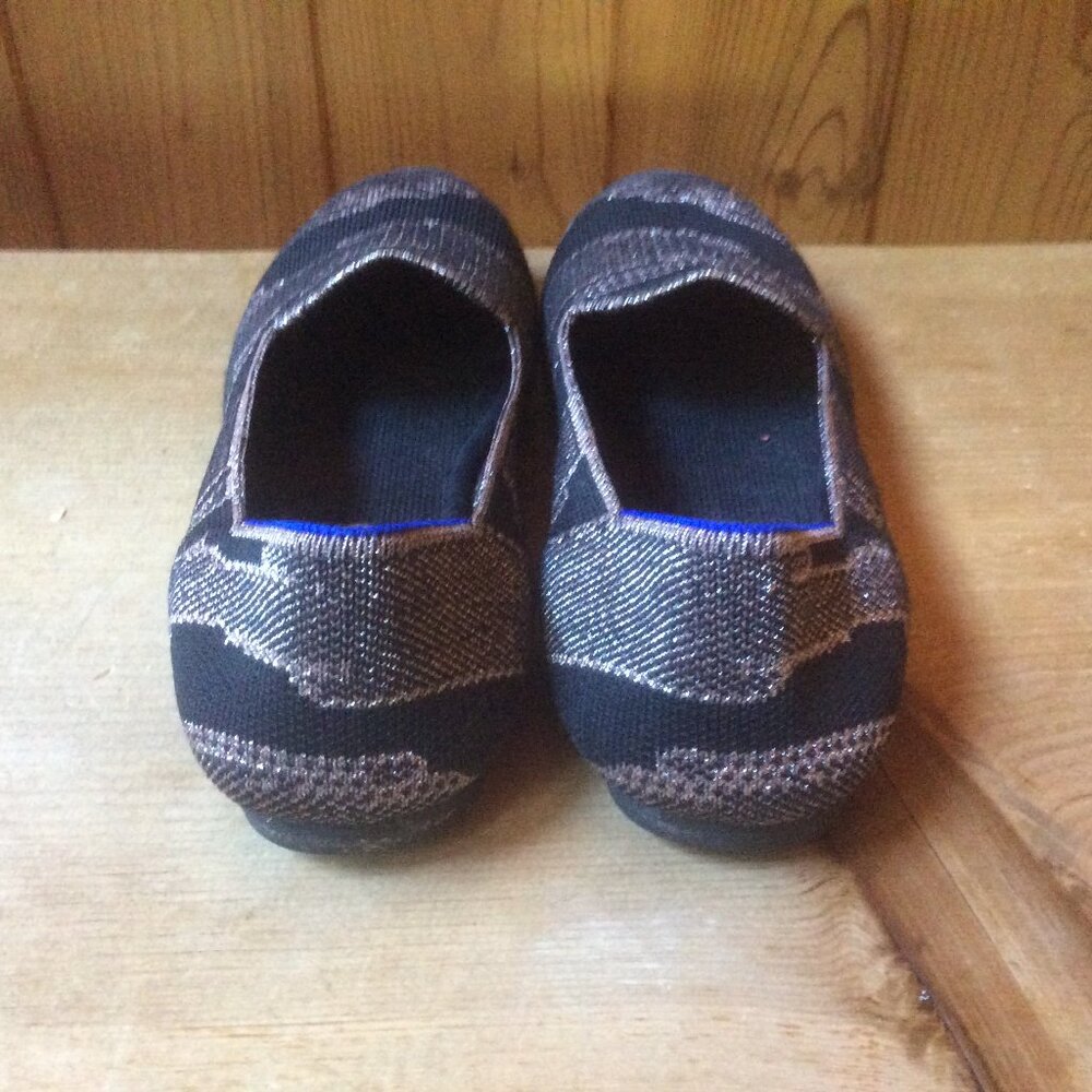 Rothy's The Loafer Golden Metallic Slip On Round Toe Flat Shoe Kids Size 3 - Picture 6 of 7